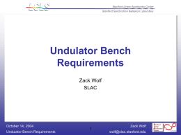 Requirements for the Measurement Bench
