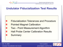 Undulator Fiducialization Test Results