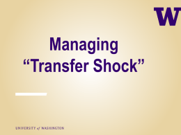 Managing "Transfer Shock"