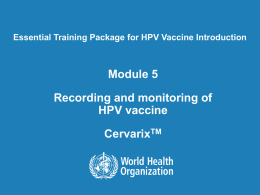 Module 5 - Recording and monitoring of HPV vaccine pptx, 805kb