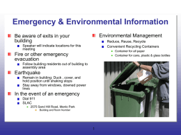 Emergency and Environmental Information