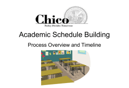 Academic Schedule Building Overview (Power Point)