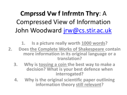 Cmprssd Vw f Infrmtn Thry: A Compressed View of Information Theory FULL VERSION