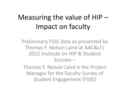 Faculty Engagement with HIPs