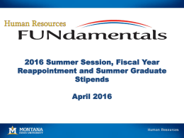 Summer Session 2016 HR Fundamentals