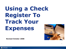 Using a Check Register to Track Your Expenses