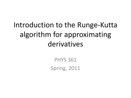 Intro to Runge-Kutta