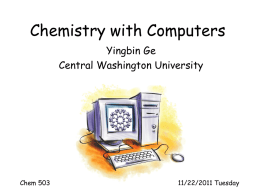 Chem 503 research talk on 11/22/2011