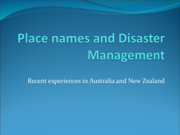 Geographical names and disaster management,