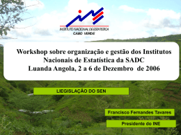 Statistical Legislation and Positioning of NSO in Government - INE Cape Verde - Luanda Dec 06 - Portuguese
