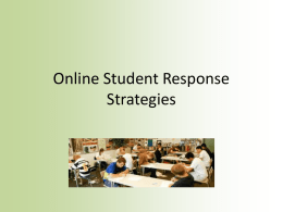 Online Student Response Strategies Power Point