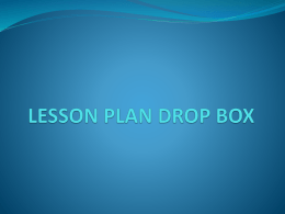 Teacher Lesson Plan Drop Box Tutorial