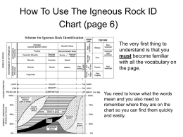 POWER POINT How to use the Igneous Identification Chart