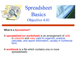 Basic Spreadsheets