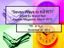 Directions for "7 Ways To Kill RTI" activity
