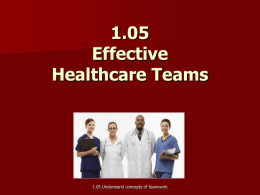 Effective Healthcare Teams