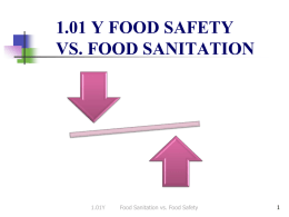 1.01 AA Food Safety vs. Food Sanitation