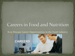 Careers in food and nutrition powerpoint