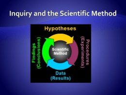 Inquiry and the Scientifc Method