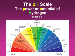 Topic 8.3 The pH Scale