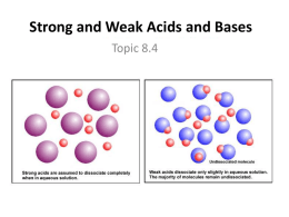 Topic 8.4 Strong/Weak Acids and Bases