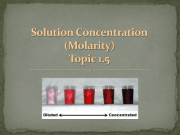 Topic 1 Solution Concentration
