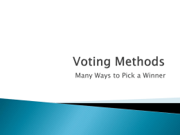 Voting Methods (4/27-4/28)