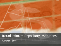 2.0 Introduction to Depository Institutions