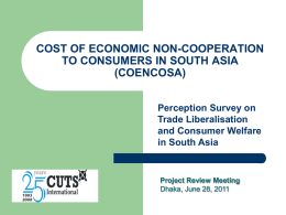 Perception Survey Trade Liberalisation Consumer Welfare in South Asia