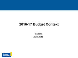 Budget Presentation - April 5, 2016