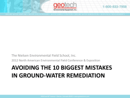 AVOIDING THE 10 BIGGEST MISTAKES IN GROUNDWATER REMEDIATION