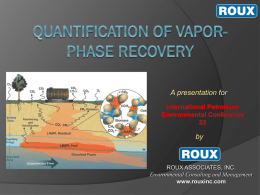 QUANTIFICATION OF VAPOR-PHASE RECOVERY