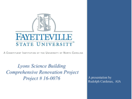 Lyons Science Comprehensive Renovation Project Presentation