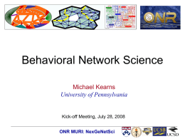 Behavioral Network Science