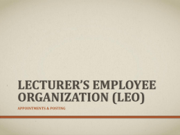 Lecturer's Employee Organization Appointments and Posting