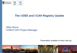 I-DSD and I-CAH Update for ESPE 2014