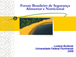 Forum Brasileiro de Seguran&ccedil;a Alimentar e Nutricional