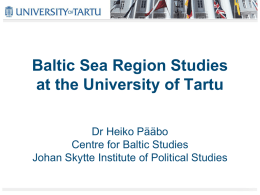 University of Tartu presentation to students 2015