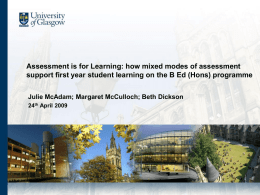 Powerpoint presentation - McAdam, McCulloch and Dickson