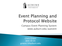 AU Event Website- Event Planning and Protocol Presentation