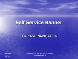 Self Service Banner (SSB) Finance Training