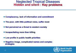 Presentation by Mr. Denis Daumerie, World Health Organization, Neglected Tropical Diseases Department