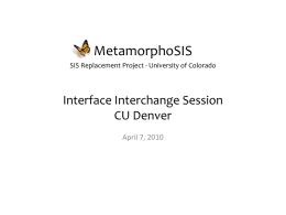 Interfaces Interchange Meeting (PowerPoint)