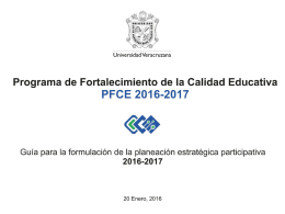 Presentación del PFCE 2016-2017