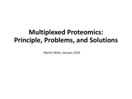 Quantitative Multiplexed Proteomics: Principle, Problems, and Solutions.