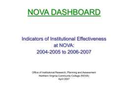 NOVA Dashboard: 2004-2005 through 2006-2007