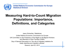 Mr. Jason Schachter, Statistician and Focal Point on Migration Statistics, United Nations Economic Commission for Europe