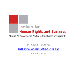 Institute for Business and Human Rights - Institute for Business and Human Rights