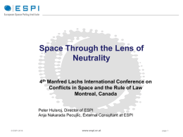 Space through the lens of neutrality
