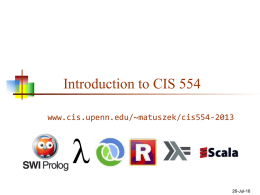 Intro to CIS 554